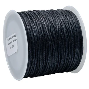 SZNUREK bawełniany woskowany 0.8mm 25m czarny - Półfabrykaty do biżuterii - miniaturka - grafika 1