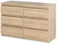 Szafki RTV - Komoda 6 Szuflad Hugo Szafka Rtv Bezuchwytowa Nowoczesna Salon Dąb Sonoma - miniaturka - grafika 1