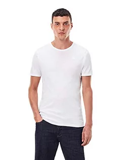 Koszulki męskie - G-STAR RAW Męski T-shirt Basic Slim 2-pak, biały (White 124-110), XL - grafika 1