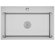 Zlewozmywaki - Srebrny kuchenny zlew z otworem na baterię E7-D36 - miniaturka - grafika 1