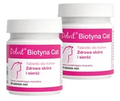 Suplementy i witaminy dla psów - DOLFOS Dolvit Biotyna Cat mini 2x90 tab. - miniaturka - grafika 1