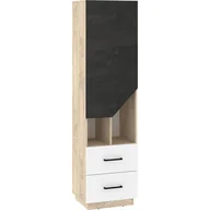 Regały - Regał Wysoki 50 1D2S PAX-15 Pax MebloCross Dąb Endgrain / Biały / Beton Szary - miniaturka - grafika 1