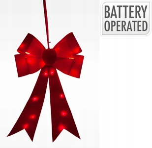 KOKARDA DEKORACYJNA 60CM CZERWONA 25 LED - Ozdoby bożonarodzeniowe - miniaturka - grafika 1