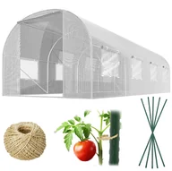 Szklarnie ogrodowe - Tunel foliowy ogrodowy szklarnia 2x4,5m tyczki 9m2 biały Plonos - miniaturka - grafika 1