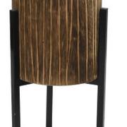 Kwietniki - DONICZKA na stojaku kwietnik drewniany metalowy  37 cm - miniaturka - grafika 1