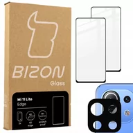 Szkła hartowane na telefon - Xiaomi Bizon Szkło hartowane Bizon Glass Edge - 2 sztuki + ochrona na obiektyw, Mi 11 Lite, czarne 5903896182209 - miniaturka - grafika 1