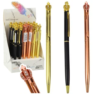 Długopis Metalowy Automatyczny Korona Niebieski Tusz 1.0mm - Długopisy Długopis Metalowy Automatyczny Korona Niebieski Tusz 1.0mm - Długopisy - miniaturka - grafika 1