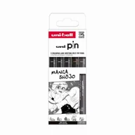 Cienkopisy - Cienkopis kreślarski PIN 200 Manga Shojo dwa kolory różne grubości 5 szt. - UNI - miniaturka - grafika 1