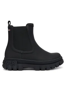 Tommy Hilfiger Botki T3X5-34130-1355999 S Czarny - Buty dla chłopców - miniaturka - grafika 1