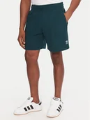 Spodenki męskie - adidas Szorty sportowe Essentials Trefoil JW1040 Zielony Regular Fit - miniaturka - grafika 1