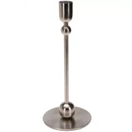 Świeczniki - H&S Decoration Nowoczesny świecznik w kolorze srebrnym 23 cm - miniaturka - grafika 1