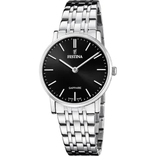 Zegarek Festina Swiss Made 20047/4 zegarek damski na bransolecie z czarną tarczą - Zegarki damskie - miniaturka - grafika 1