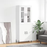 Witryny - vidaXL Witrynka, biała, 69,5x34x180 cm, materiał drewnopochodny - miniaturka - grafika 1