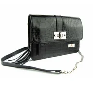 Torebki damskie - T-06 Torebka z klapką-czarny C D L KEMER - miniaturka - grafika 1