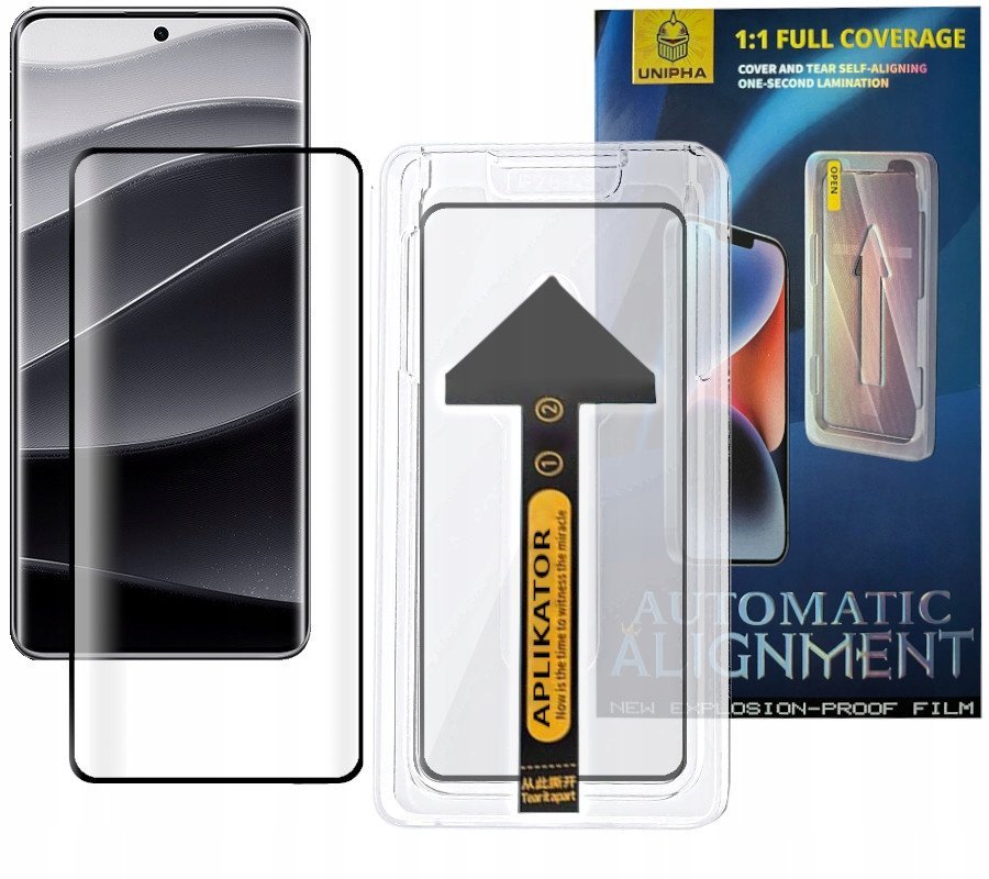 Szkło hartowane z ramką do montażu do Redmi Note 14 Pro / Pro+ / Poco X7 5G