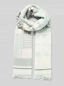 Apaszki i szaliki damskie - Szal z detalami z logo i frędzlami model ‘Ailis’ - miniaturka - grafika 1