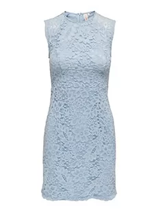 ONLY Sukienka damska Onlarzina Sl Lace Dress WVN, Cashmere Blue, XS - Sukienki - miniaturka - grafika 1