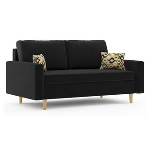 Sofa w stylu skandynawskim, rozkładana, Etna, 150x90x75 cm, czarny - Sofy i kanapy - miniaturka - grafika 1