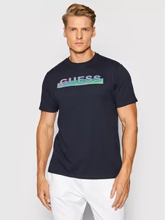 Koszulki męskie - GUESS T-Shirt MBBI40 KAVR0 Granatowy Regular Fit - grafika 1