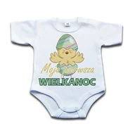 Body dla niemowląt - BODY Moja pierwsza Wielkanoc - kurczak 98 kr - miniaturka - grafika 1