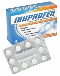Aflofarm Ibuprofen 200 mg x 20 tabl drażowanych - Przeziębienie i grypa - miniaturka - grafika 1