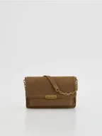 Torebki damskie - Reserved - Zamszowa torebka na ramię - beżowy - miniaturka - grafika 1