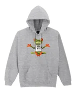 Bluzy męskie - Bluza z kapturem z nadrukiem Żaba Joga Zen Hobby Szara M - miniaturka - grafika 1
