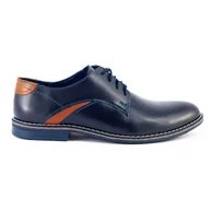 Półbuty męskie - Lukas Eleganckie buty męskie 253LU granatowe - miniaturka - grafika 1