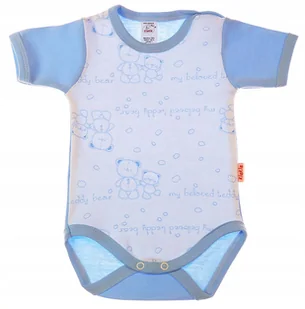 Body KRÓTKI rękaw 100% Bawełna MISIE BŁĘKIT r 56 KLEKLE - Body dla niemowląt - miniaturka - grafika 1