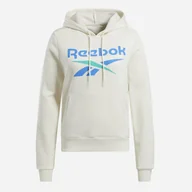 Bluzy damskie - Bluza z kapturem damska ocieplana Reebok Identity Big Logo Fleece Hoodie 100205812 L Mleczna (1200143849804). Bluzy z kapturem damskie - miniaturka - grafika 1