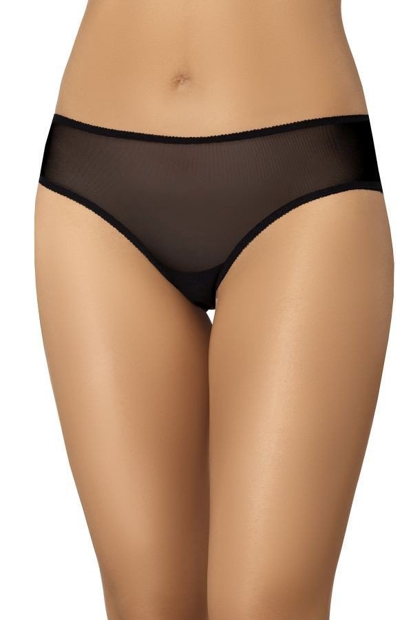 Majtki damskie siateczkowe z koronką Hutti czarne, Teyli