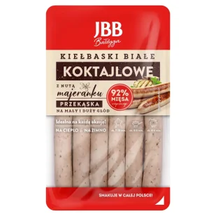 JBB Bałdyga Kiełbaski białe koktajlowe 250 g - Kiełbasa i wędliny - miniaturka - grafika 1