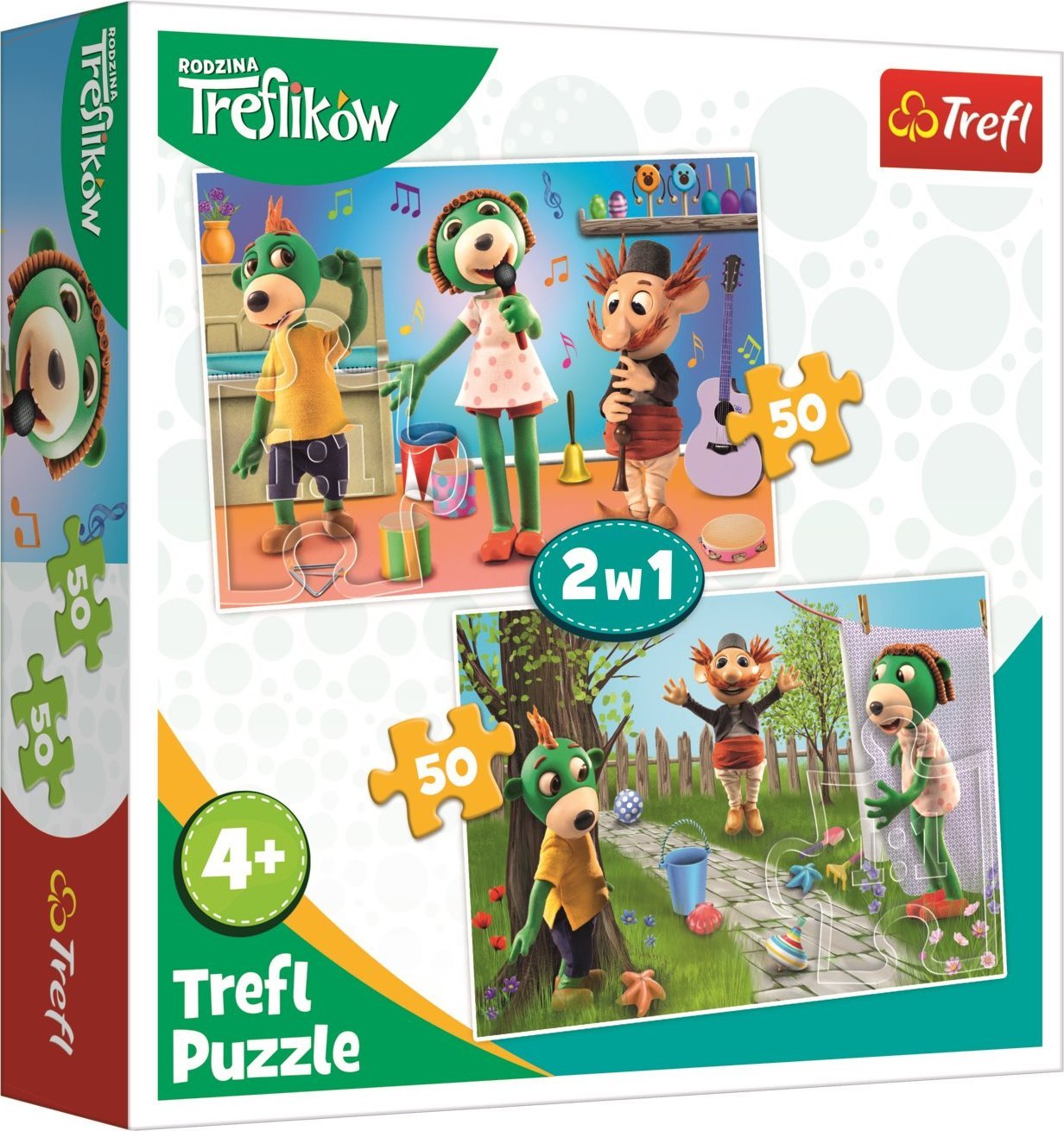 Trefl RODZINA TREFLIKÓW PUZZLE 100 ELEMENTÓW 2 W 1 4+