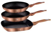 Zestawy garnków i patelni - 3 złote patelnie z anty-przywierającą powłoką P6-Z16 - miniaturka - grafika 1