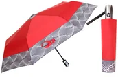 Parasole - Automatyczna parasolka damska marki Parasol, czerwona z ornamentem - miniaturka - grafika 1
