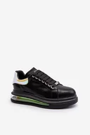 Sneakersy damskie - Sneakersy Damskie Skórzane GOE NN2N4030 Czarne-36 - miniaturka - grafika 1