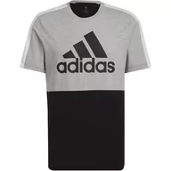 Koszulki męskie - Koszulka męska adidas SPORTSWEAR ESSENTIALS COLORBLOCK SINGLE JERSEY czarna HE4334-L - miniaturka - grafika 1
