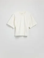 Koszulki i topy damskie - Reserved - Taliowany t-shirt - złamana biel - miniaturka - grafika 1