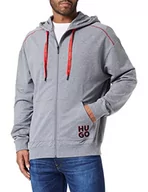 Kurtki męskie - HUGO Męska kurtka Monologo z kapturem, odzież domowa, Średni szary 38, L - miniaturka - grafika 1