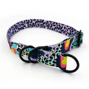 Obroża półzaciskowa Crazy Leopard szeroka na 2,5 cm, dla średnich i większych psów, czarne okucia-L/XL - Obroże dla psów - miniaturka - grafika 1