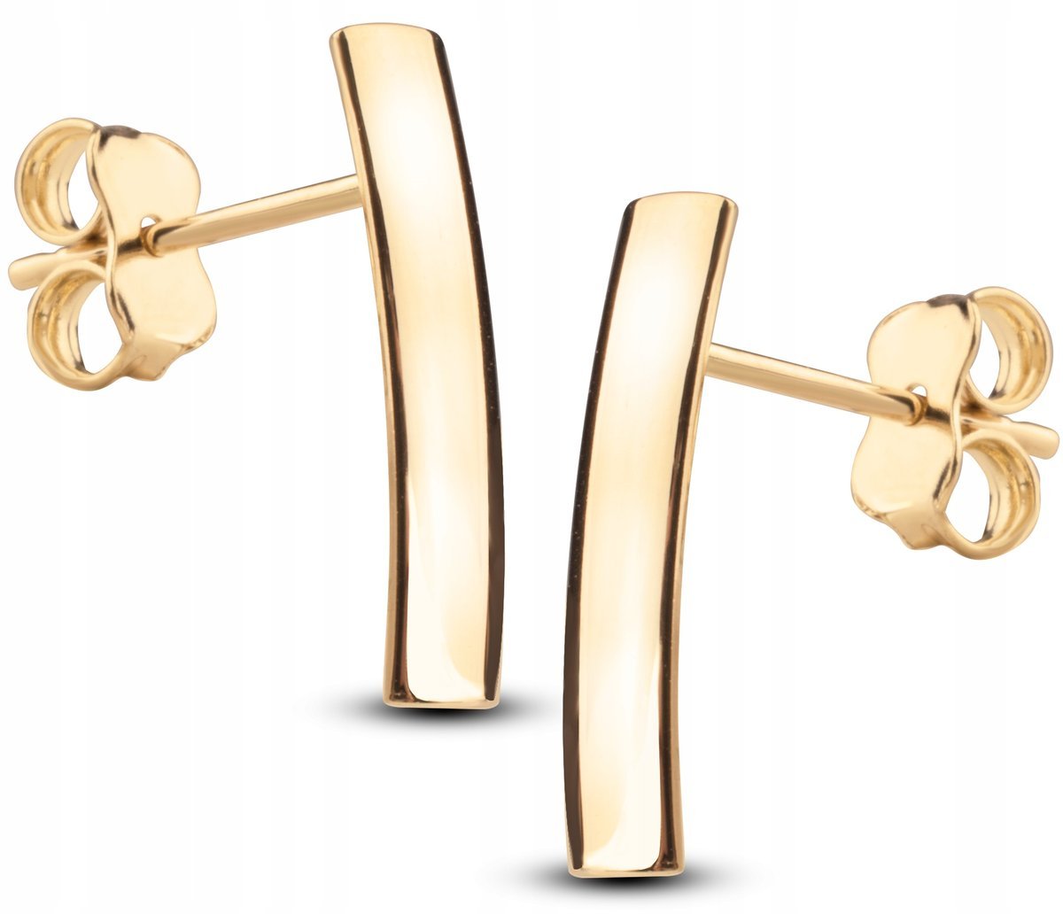 ZŁOTE KLASYCZNE KOLCZYKI PASKI 585