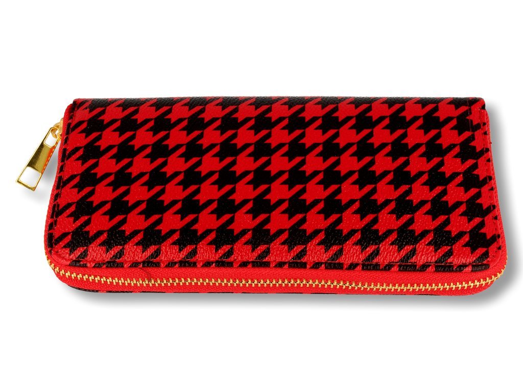 Portfel damski czerwony w kratkę