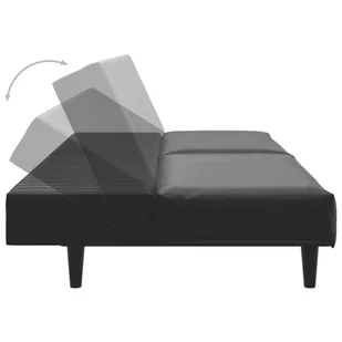 2-osobowa sofa, czarna, sztuczna skóra - Sofy i kanapy - miniaturka - grafika 8