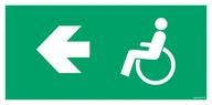 Systemy ekspozycyjne i znaki informacyjne - AC058 KIERUNEK EWAKUACJI DLA NIEPEŁNOSPRAWNYCH W LEWO, FS - FOLIA SAMOPRZYLEPNA FOTOLUMINESCENCYJNA; (800X400MM) - miniaturka - grafika 1