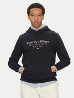 Bluzy męskie - Tommy Hilfiger Bluza Center Stack MW0MW38672 Granatowy Regular Fit - miniaturka - grafika 1