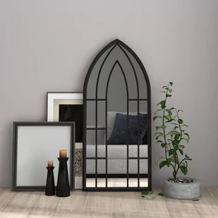 Lumarko Lustro do wnętrz, czarne, 100x45 cm, żelazne - Lustra - miniaturka - grafika 1