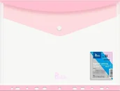 Długopisy - KOPERTA PP NA ZATRZASK Z PERFORACJĄ A4 RÓŻOWA TETIS - miniaturka - grafika 1