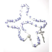 Różańce - Różaniec ceramiczny - Niebieskie kwiatuszki - miniaturka - grafika 1