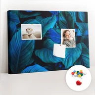 Tablice i flipcharty - Szkolna Tablica korkowa 60x40 cm, Kolorowe Pinezki, wzór Natura tropikalna - miniaturka - grafika 1