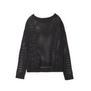 Swetry damskie - Cropp - Czarny siatkowy sweter - Czarny - miniaturka - grafika 1